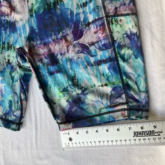 Rainbeau Women’s Short Leggings size XL (14/16), Blue & Black, Side Pockets - Picture 3 of 7